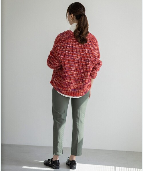 THE SHOP TK （ザ ショップ ティーケー ）の「◆【洗える】ミックスカラーニットカーディガン（カーディガン/ボレロ・レディース・オレンジ系その他5/ブルー系3/イエロー系3・12）」の7枚目の写真