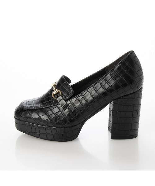 Elvis Luce（エルビスルーチェ）の「ElvisLuce(エルビスルーチェ)ビット付きチャンキーヒールローファー（パンプス・レディース・ブラック/ブラック系その他/ダークブラウン・M/S/L/LL）」の18枚目の写真