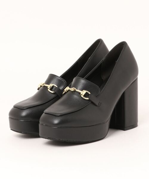 Elvis Luce（エルビスルーチェ）の「ElvisLuce(エルビスルーチェ)ビット付きチャンキーヒールローファー（パンプス・レディース・ブラック/ブラック系その他/ダークブラウン・M/S/L/LL）」の6枚目の写真