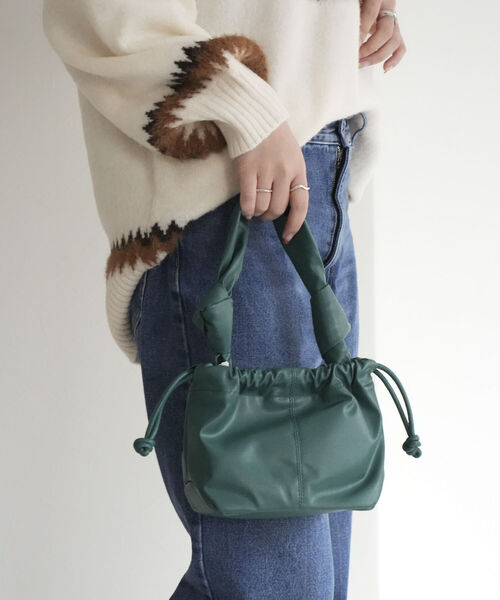 fredy emue(フレディエミュ)の「ノットハンドルミニトートバッグ(トートバッグ・レディース・ベージュ/ダークグリーン/ブラック・FREE)」の13枚目の写真