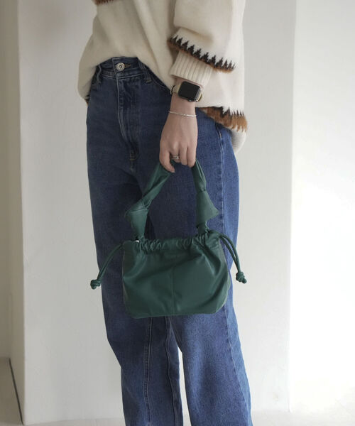 fredy emue(フレディエミュ)の「ノットハンドルミニトートバッグ(トートバッグ・レディース・ベージュ/ダークグリーン/ブラック・FREE)」の14枚目の写真