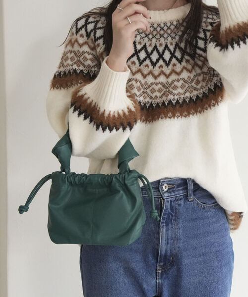 fredy emue(フレディエミュ)の「ノットハンドルミニトートバッグ(トートバッグ・レディース・ベージュ/ダークグリーン/ブラック・FREE)」の15枚目の写真