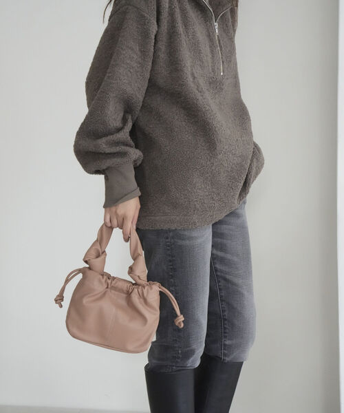 fredy emue(フレディエミュ)の「ノットハンドルミニトートバッグ(トートバッグ・レディース・ベージュ/ダークグリーン/ブラック・FREE)」の16枚目の写真