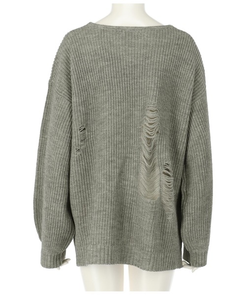 ANAP(アナップ)の「ダメージ畦ニットトップスセーター(ニット/セーター・レディース・ブラック/グレー/ブラウン・FREE)」の13枚目の写真