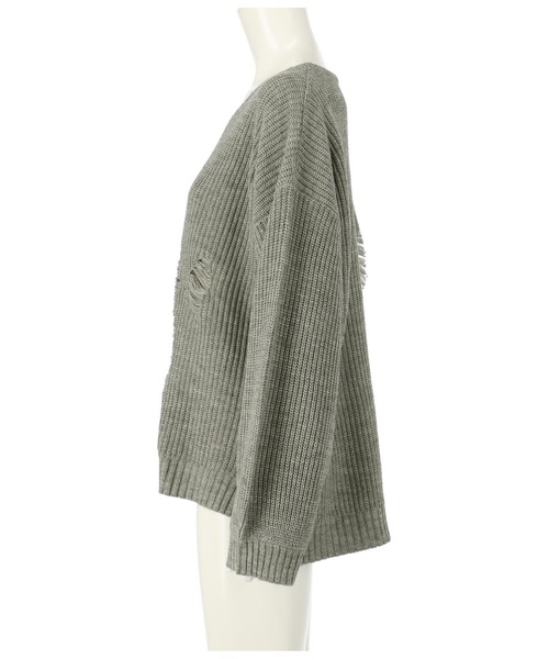 ANAP(アナップ)の「ダメージ畦ニットトップスセーター(ニット/セーター・レディース・ブラック/グレー/ブラウン・FREE)」の12枚目の写真