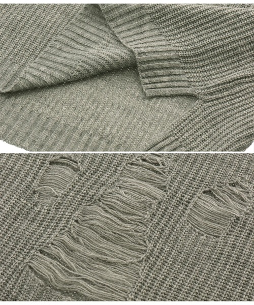 ANAP(アナップ)の「ダメージ畦ニットトップスセーター(ニット/セーター・レディース・ブラック/グレー/ブラウン・FREE)」の14枚目の写真