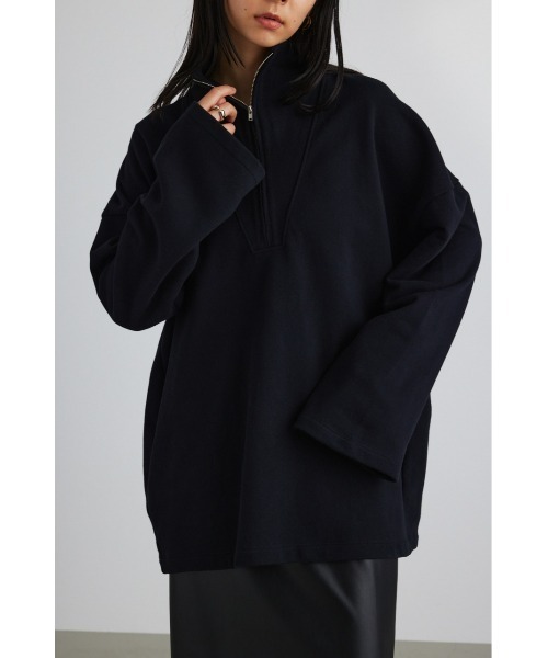 STYLEMIXER（スタイルミキサー）の「ハイネックジップアップスウェット（スウェット・レディース・ブラック/ホワイト・FREE）」の16枚目の写真