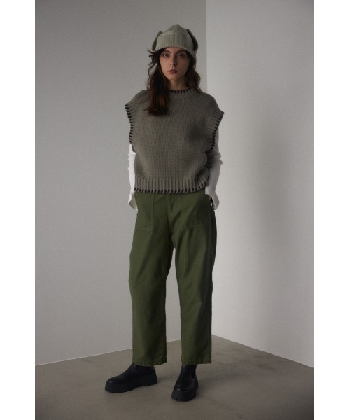 BLACK BY MOUSSY（ブラックバイマウジー）の「hand knit stitch vest（ハンドニットステッチベスト）（ベスト・レディース・カーキ/ブルー/オフホワイト・FREE）」の13枚目の写真