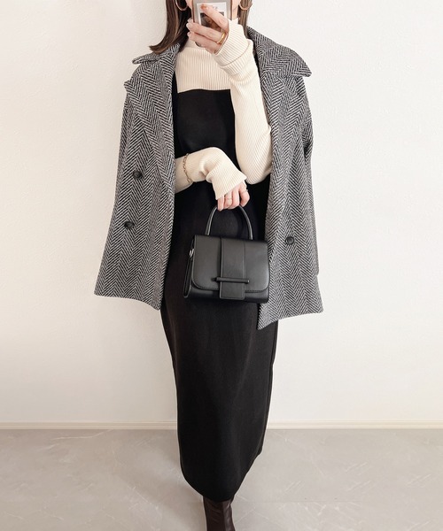 Edit Sheen（エディットシーン）の「ヘリンボーンジャケット型コート（その他アウター・レディース・ブラック/ブラウン・M）」の16枚目の写真