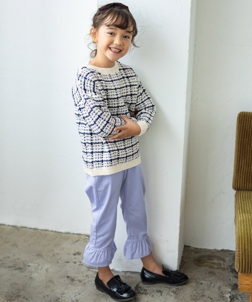 lulpini（ルルピー二）の「[lulpini]チェックニットプルオーバー（ニット/セーター・キッズ・ブルー系その他/ピンク系その他/ホワイト×ネイビー・S/M/L）」の10枚目の写真