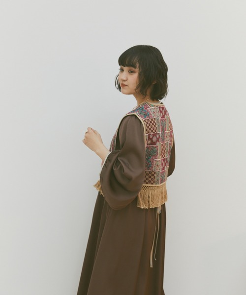 moi tytto(モイテュット)の「ゴブランフリンジベスト(ベスト・レディース・レッド系その他/グリーン系その他・FREE)」の15枚目の写真