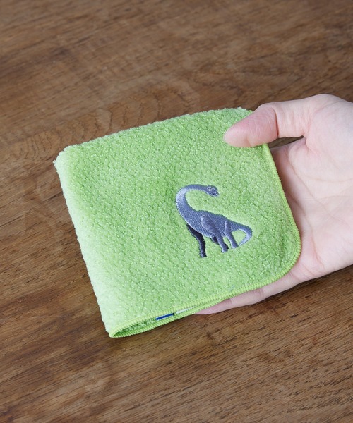 タオルハンカチ バス&恐竜 18cm ハンドタオル ベビー バス ネット