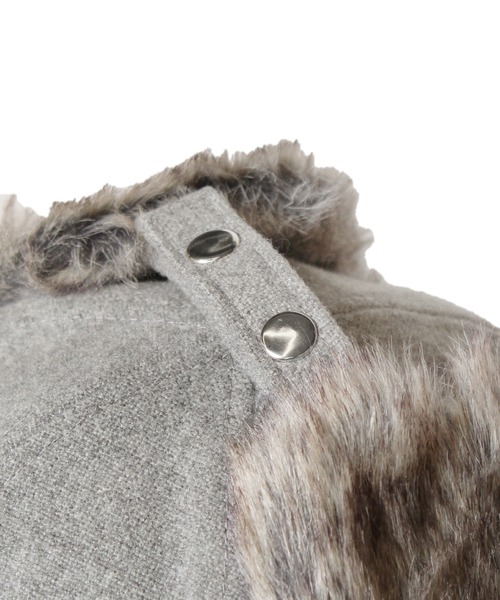 14+（イチヨンプラス）の「メルトンタグ付きフライトキャップ（キャップ・レディース・ブラウン/グレー/ブラック/アイボリー・FREE）」の12枚目の写真