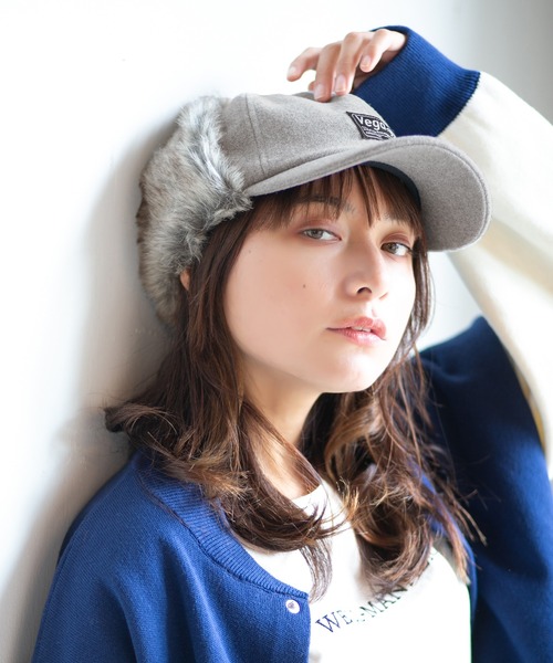 14+（イチヨンプラス）の「メルトンタグ付きフライトキャップ（キャップ・レディース・ブラウン/グレー/ブラック/アイボリー・FREE）」の21枚目の写真