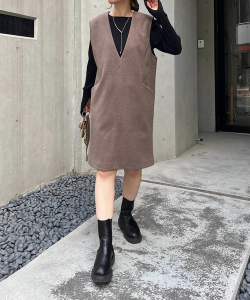 CAPRICIEUX LE'MAGE（カプリシューレマージュ）の「【WEB限定】ミニジャンスカ（ワンピース・レディース・ブラック/ブラウン・FREE）」の15枚目の写真