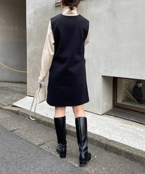 CAPRICIEUX LE'MAGE（カプリシューレマージュ）の「【WEB限定】ミニジャンスカ（ワンピース・レディース・ブラック/ブラウン・FREE）」の4枚目の写真