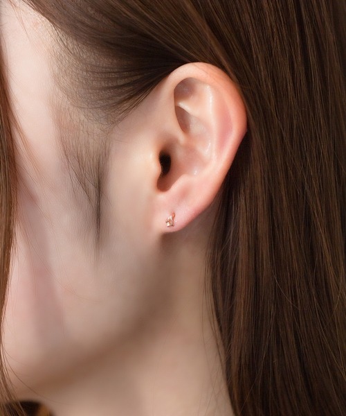 K10 ピンクゴールド ダイヤモンド ピアス 0212-1443 K10 ピンクゴールド ダイヤモンド ピアス ESTELLE/エステール