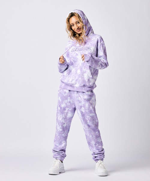 Guess(ゲス)の「Dora Hooded Sweatshirt(パーカー・レディース・グリーン/パープル・X-SMALL/SMALL/MEDIUM)」の6枚目の写真