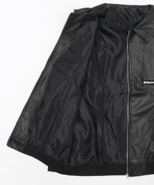 VIBGYOR(ヴィブジョー)の「【バーレスク】合成皮革ジップブルゾン(BQ)(ブルゾン・メンズ・グリーン/アイボリー/ブラック・FREE)」の13枚目の写真