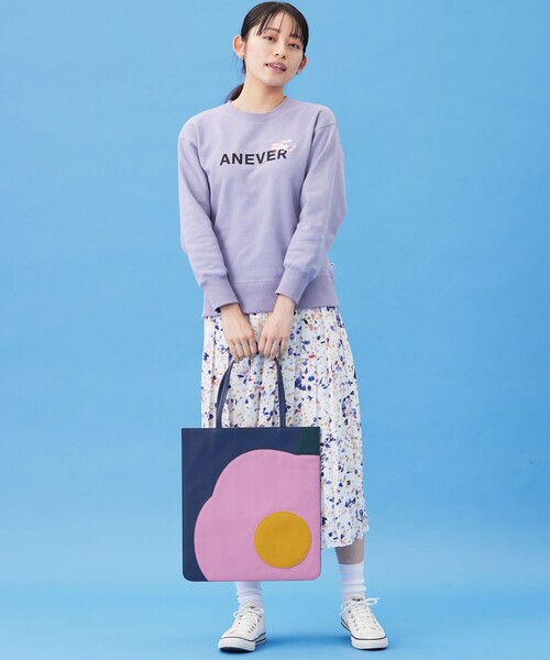 ANEVER(アンエバー)の「【A PIECE OF FLOWER】トートバッグ(トートバッグ・レディース・ネイビー系/ブラック系1/ブラック系・F)」の13枚目の写真