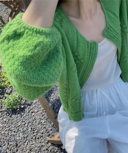 紐リボンニットカーディガン（カーディガン/ボレロ）｜leune（ルネ）の