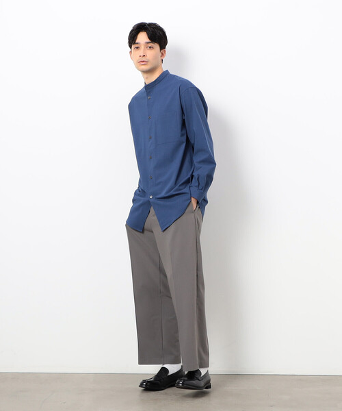 COMME CA ISM(コムサイズム)の「リサイクルトロ バンドカラーシャツ(シャツ/ブラウス・メンズ・ブルー/ネイビー/ライトグレー・SMALL/MEDIUM/LARGE)」の5枚目の写真