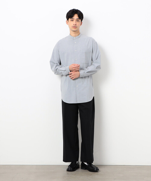 COMME CA ISM(コムサイズム)の「リサイクルトロ バンドカラーシャツ(シャツ/ブラウス・メンズ・ブルー/ネイビー/ライトグレー・SMALL/MEDIUM/LARGE)」の6枚目の写真