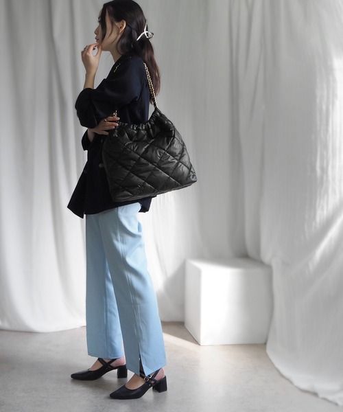 minia（ミニア）の「キルティングトート（トートバッグ・レディース・ブラック/ホワイト・FREE）」の3枚目の写真