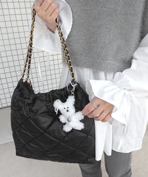 minia（ミニア）の「キルティングトート（トートバッグ・レディース・ブラック/ホワイト・FREE）」の14枚目の写真