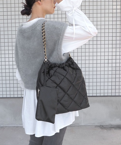 minia（ミニア）の「キルティングトート（トートバッグ・レディース・ブラック/ホワイト・FREE）」の11枚目の写真