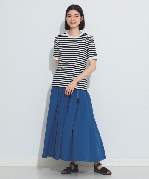 BEAMS BOY（ビームスボーイ）の「BEAMS BOY / バインダー ボーダーTシャツ 23SS（Tシャツ/カットソー・レディース・オレンジ/グリーン/ブラック/ブルー・1/2）」の6枚目の写真