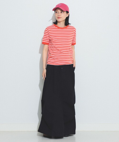 BEAMS BOY（ビームスボーイ）の「BEAMS BOY / バインダー ボーダーTシャツ 23SS（Tシャツ/カットソー・レディース・オレンジ/グリーン/ブラック/ブルー・1/2）」の15枚目の写真