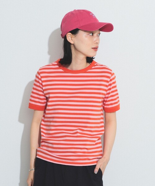 BEAMS BOY（ビームスボーイ）の「BEAMS BOY / バインダー ボーダーTシャツ 23SS（Tシャツ/カットソー・レディース・オレンジ/グリーン/ブラック/ブルー・1/2）」の18枚目の写真