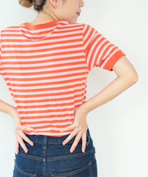 BEAMS BOY（ビームスボーイ）の「BEAMS BOY / バインダー ボーダーTシャツ 23SS（Tシャツ/カットソー・レディース・オレンジ/グリーン/ブラック/ブルー・1/2）」の21枚目の写真