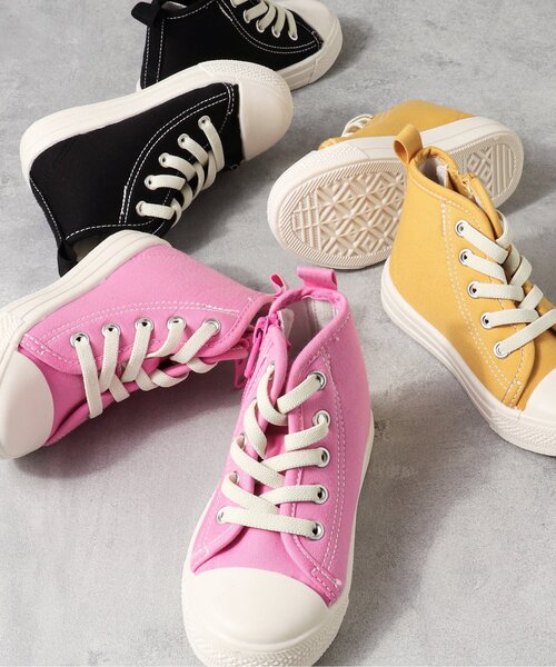 BREEZE(ブリーズ)の「カラーハイカットスニーカー(スニーカー・キッズ・ピンク/ブラック/イエロー・16/18/19/17/14/15 )」の19枚目の写真