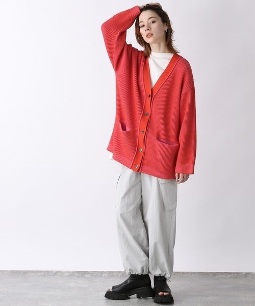 JEANASIS（ジーナシス）の「2WAYプレーティングアゼVカーディガン/189223（カーディガン/ボレロ・レディース・ホワイト系その他/グレー系その他/グリーン系その他/オレンジ系その他・FREE）」の11枚目の写真