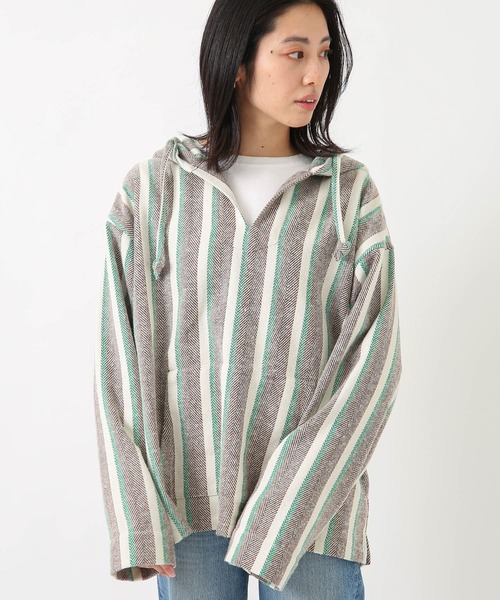 URBAN RESEARCH Sonny Label(アーバンリサーチサニーレーベル)の「マルチストライプメキシカンパーカー(パーカー・メンズ・ブルー系その他/イエロー系その他/グリーン系その他・LARGE/MEDIUM)」の5枚目の写真
