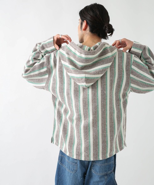 URBAN RESEARCH Sonny Label(アーバンリサーチサニーレーベル)の「マルチストライプメキシカンパーカー(パーカー・メンズ・ブルー系その他/イエロー系その他/グリーン系その他・LARGE/MEDIUM)」の16枚目の写真