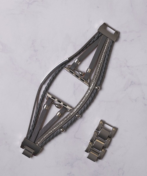 ADPOSION（アドポーション）の「【zandy / ズィー・アンド・ワイ】アップルウォッチバンド レザーブレスレットバンド（デジタル腕時計・レディース・ベージュ系1/グレー/ベージュ/ブラック×ゴールド/ダークブラウン/ライトブラウン・MEDIUM/SMALL）」の7枚目の写真
