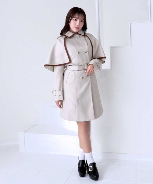 TITTY&CO.(ティティーアンドコー)の「【TITTY&CO.】ケープ付きトレンチコート(トレンチコート・レディース・ブラック系その他/ブラウン系その他・FREE)」の7枚目の写真