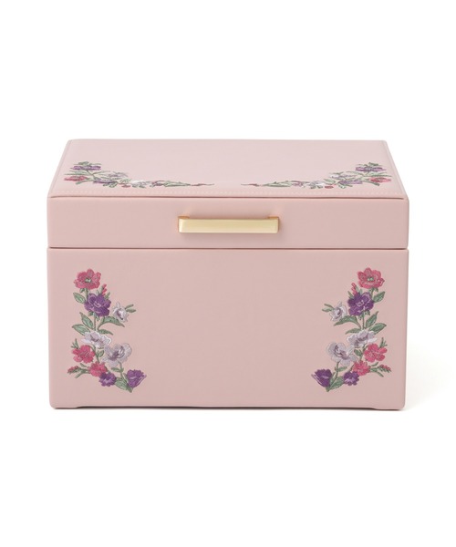 Francfranc エンブロイダリーフラワー ジュエリーボックス L エンブロイダリーフラワー ジュエリーボックス L ブルー | Francfranc