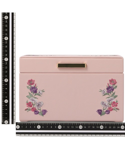 Francfranc エンブロイダリーフラワー ジュエリーボックス L ピンク セール】エンブロイダリーフラワー ジュエリーボックス L ピンク