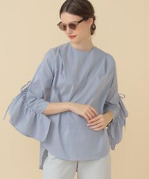 EFFE BEAMS（エッフェビームス）の「M・fil × EFFE BEAMS / 別注 ストライプ フリルスリーブ シャツ（シャツ/ブラウス）」