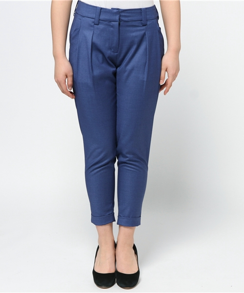 DouDou（ドゥドゥ）の「【DouDou】T/Rギャバタックパンツ（その他パンツ・レディース・ブルー/ライトブルー・36/38）」の3枚目の写真