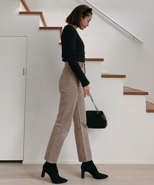 Vicente（ヴィセンテ）の「Layered rib tops（Tシャツ/カットソー・レディース・ブラック/グレー・FREE）」の10枚目の写真