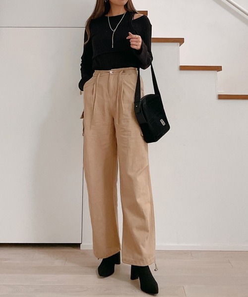 Vicente（ヴィセンテ）の「Layered rib tops（Tシャツ/カットソー・レディース・ブラック/グレー・FREE）」の9枚目の写真