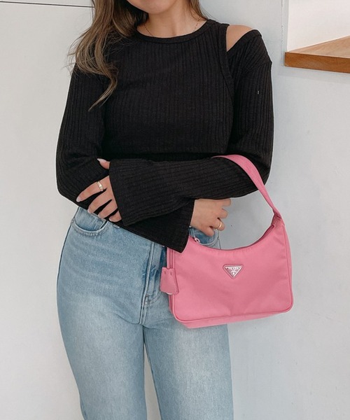 Vicente（ヴィセンテ）の「Layered rib tops（Tシャツ/カットソー・レディース・ブラック/グレー・FREE）」の20枚目の写真