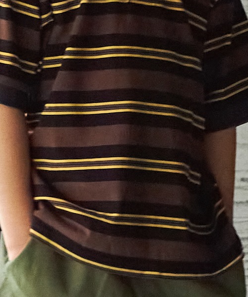 PAIRMANON STREET（ペアマノンストリート）の「【PAIRMANON STREET】マルチボーダー半袖ポロTシャツ（ポロシャツ・キッズ・ホワイト系その他/グレー系その他/ブラウン系その他/グリーン系その他/ブルー系その他/ブルー系その他2・90/100/110/120/130/140/150）」の18枚目の写真