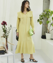 2WAYストレッチビックカラーワンピース