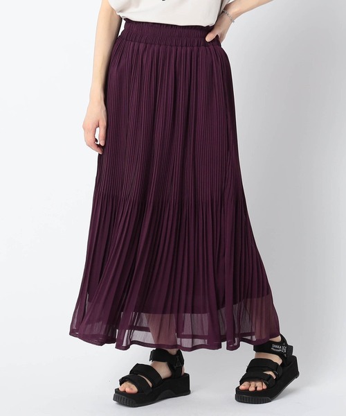 Grand PARK(グランドパーク)の「消しプリーツ 楊柳シフォンスカート(スカート・レディース・ブラック/ブラウン/ライトグレー/パープル・FREE)」の4枚目の写真